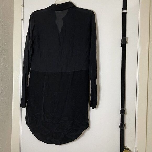 T Alexander Wang black silk long sleeve button down tunic size XS - Picture 5 of 5